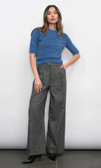 adele high waist herringbone wide leg trouser