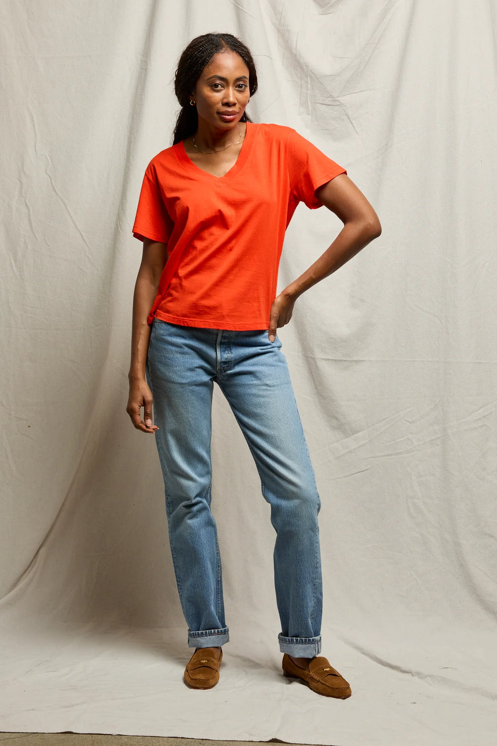 hendrix boxy v neck tee