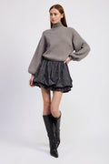 florentina mini dress in gray rhinestone
