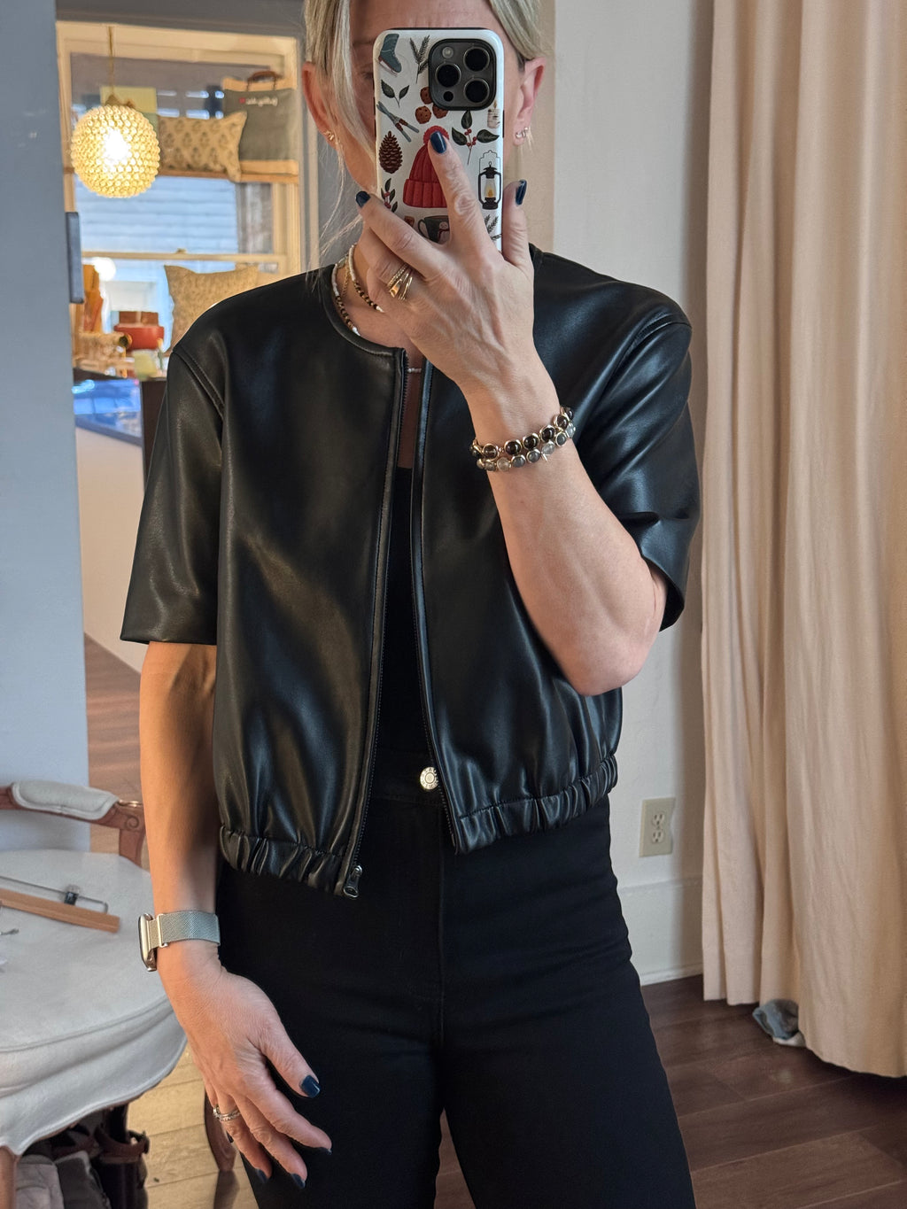 vegan leather pop on