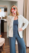 open stitch zip hoodie