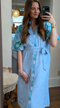 clara embroidered midi