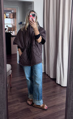 quilted vest in chocolate