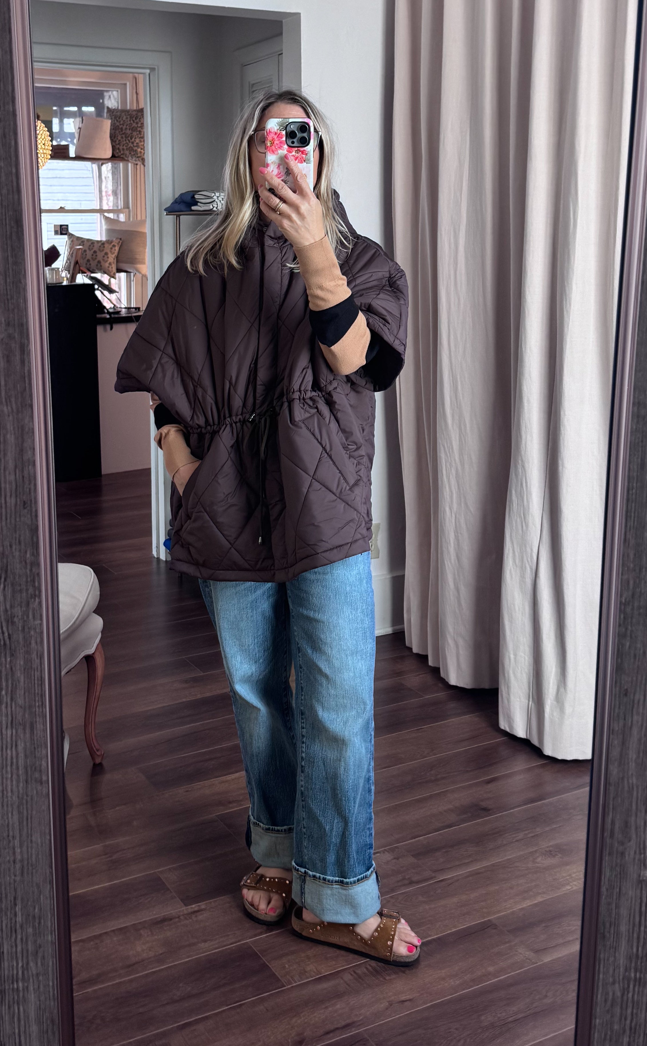 quilted vest in chocolate