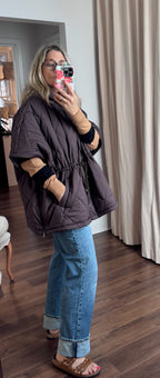 quilted vest in chocolate