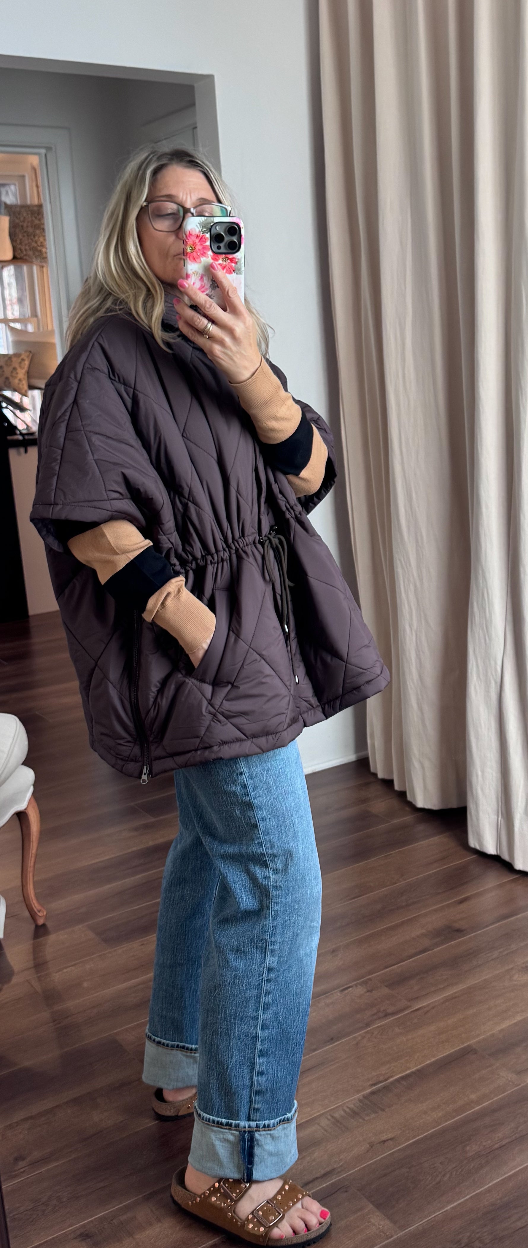 quilted vest in chocolate