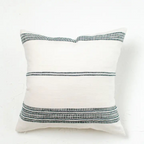 18” arden cotton pillow in natural + navy