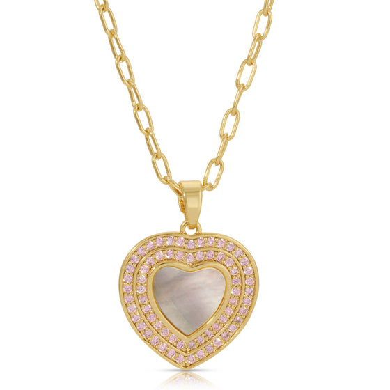 j'dore heart necklace in pink