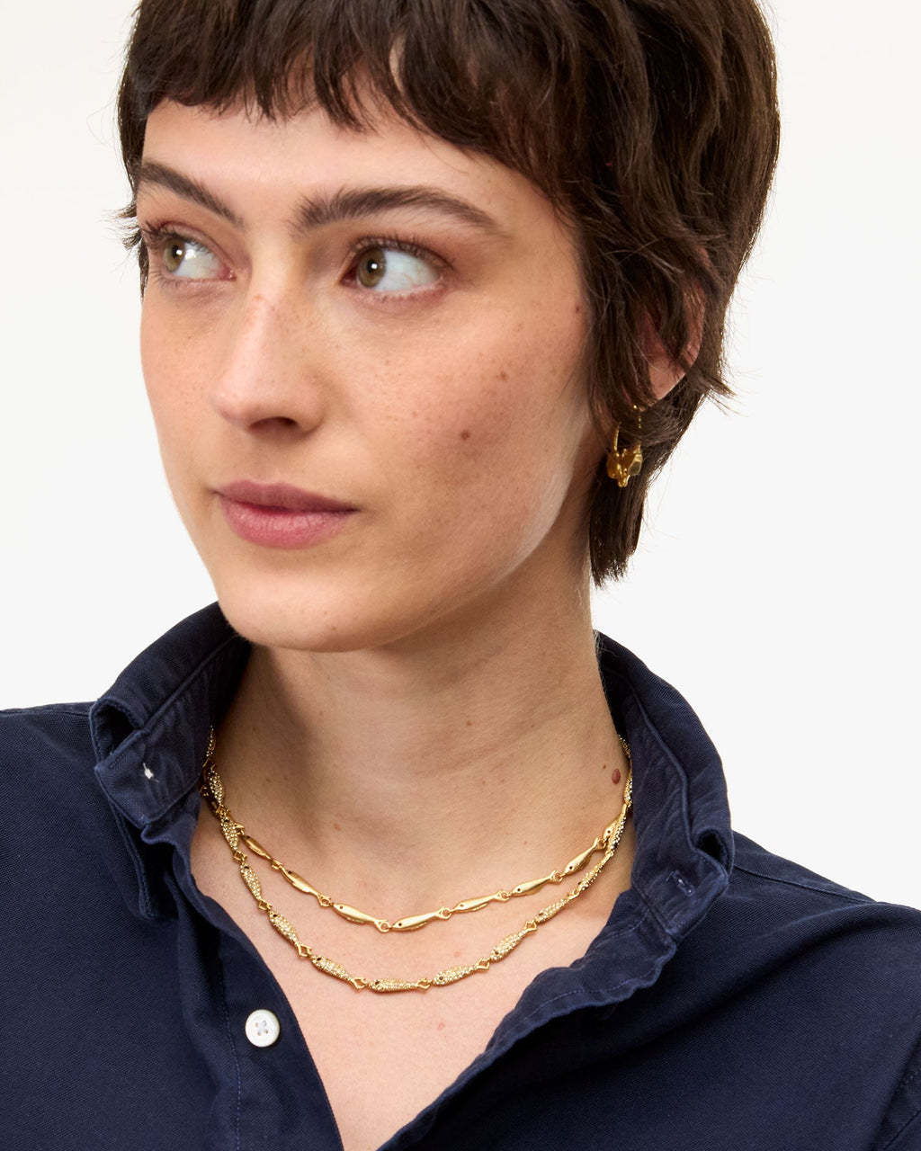 pave sardine necklace