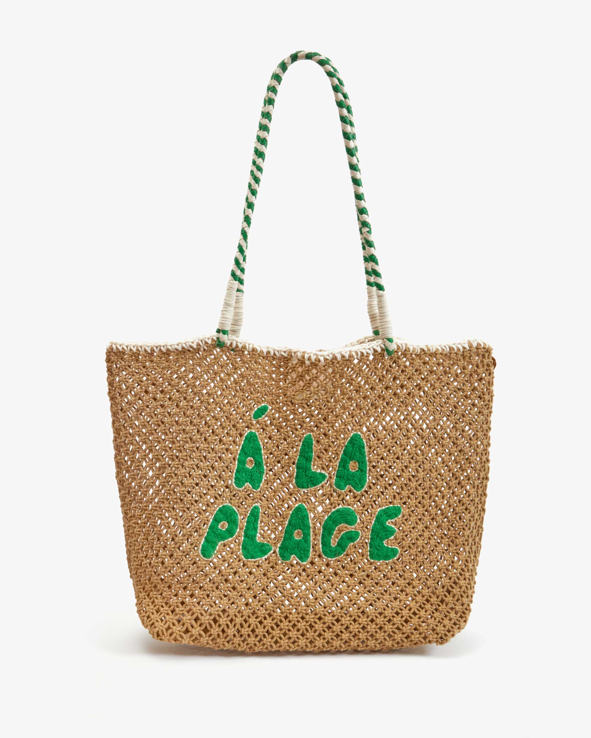 l'été tote in tan crochet