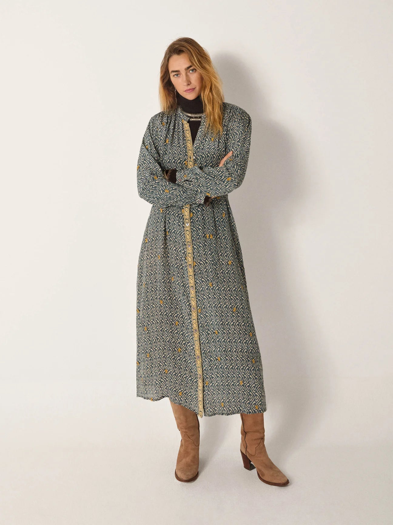 ophelia dress in blue shibor