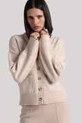 luxe cotton blend v neck cardigan