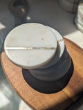marble coaster with mother of pearl inlay