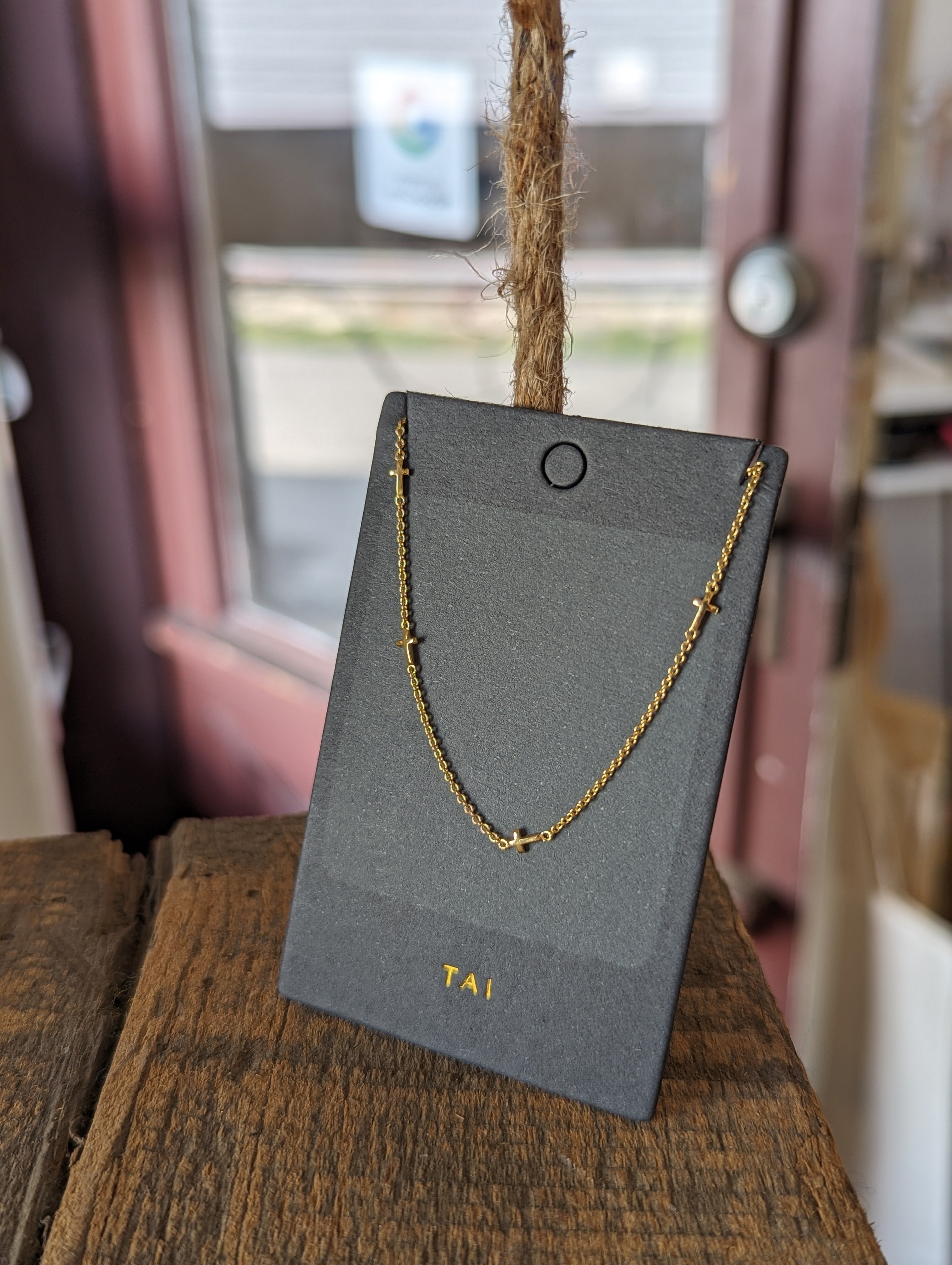 Simple Chain Cross Necklace