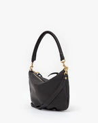 petite moyen messenger in black italian nappa