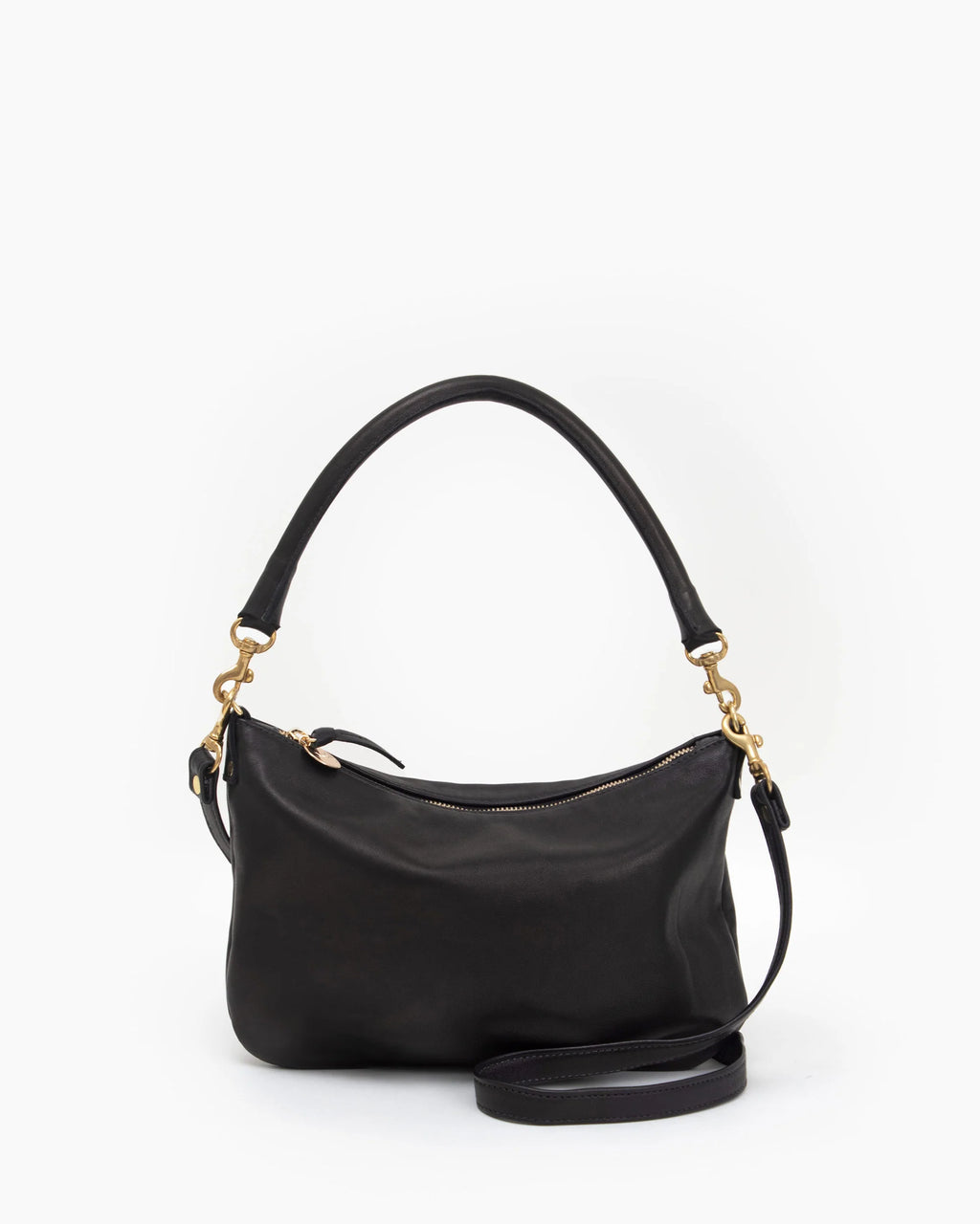 petite moyen messenger in black italian nappa
