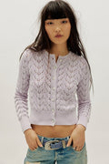 pretty in pointelle cardi in orchid hush