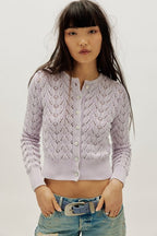 pretty in pointelle cardi in orchid hush
