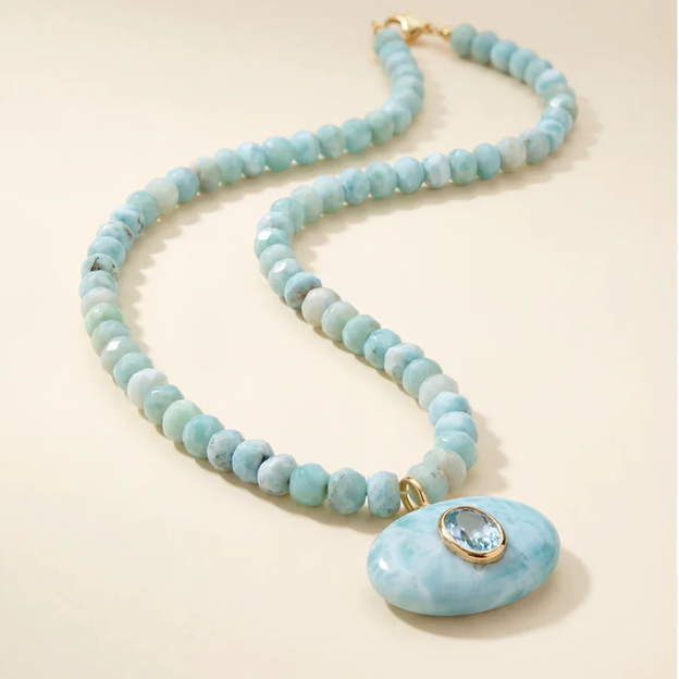 larimar + aquamarine necklace