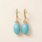 turquoise + ethiopian opal drop earrings