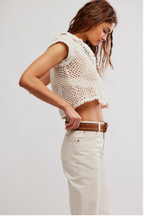 lily crochet top in coconut milk