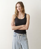 lexi rib sun-in tank in faded black