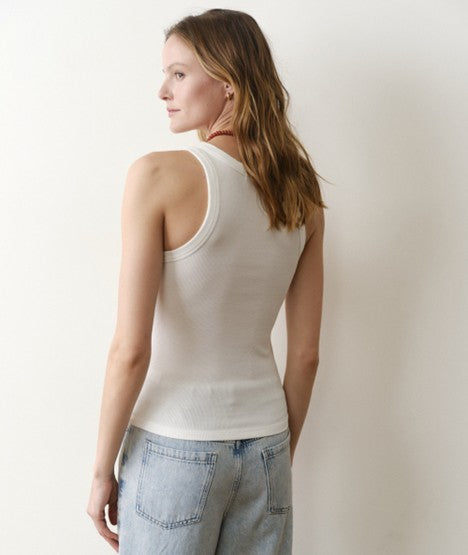 lexi rib sun-in tank in white