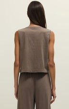 sloane cotton jersey tank in perfectly taupe