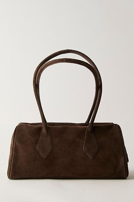 sierra suede shoulder bag in brown