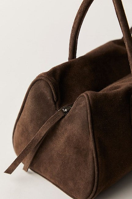 sierra suede shoulder bag in brown