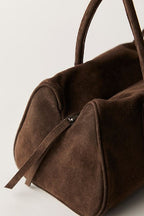 sierra suede shoulder bag in brown