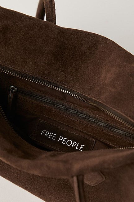 sierra suede shoulder bag in brown