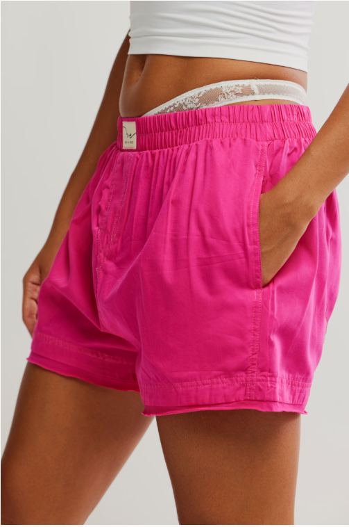 day to day solid boxer in pink peacock