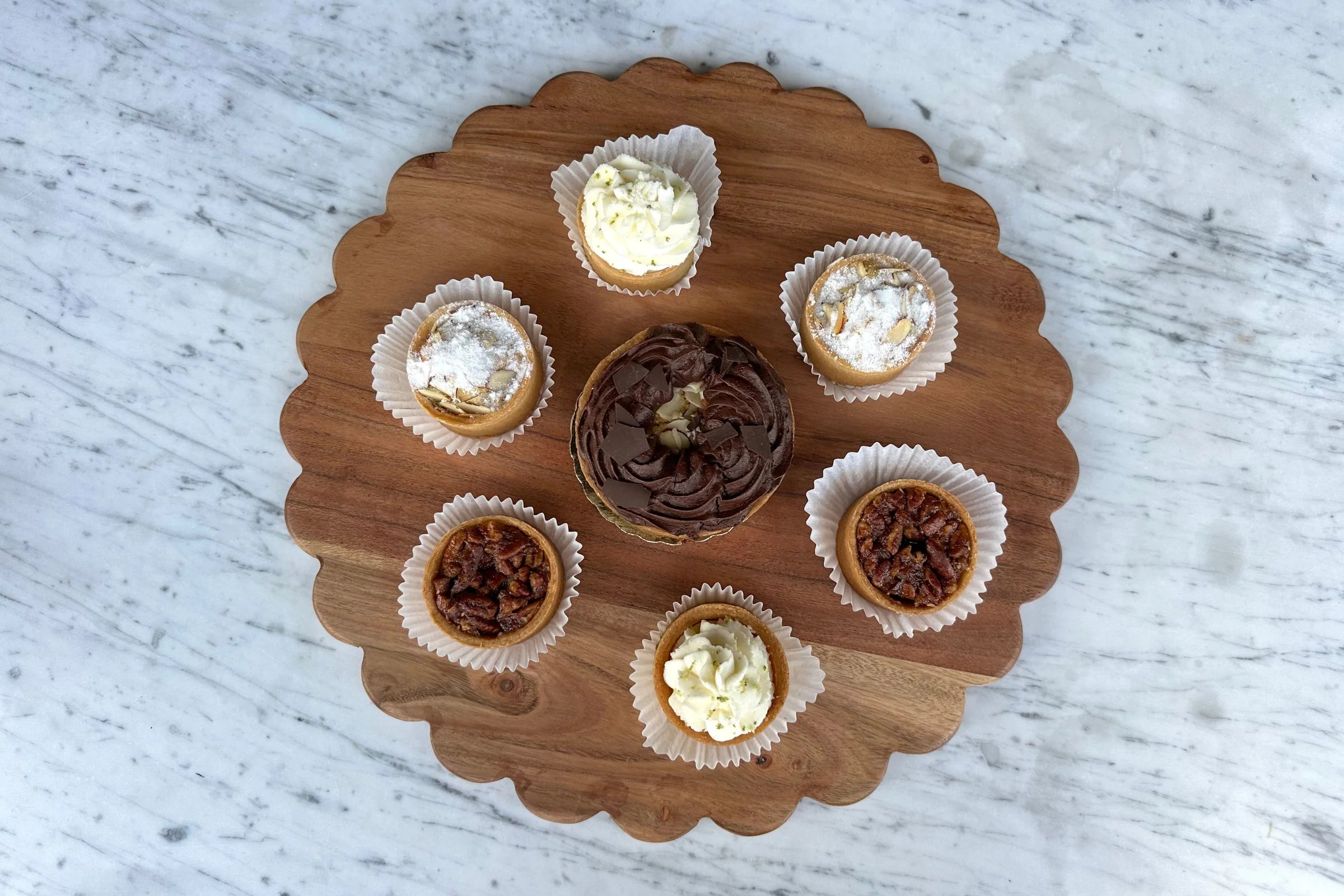scalloped wooden board