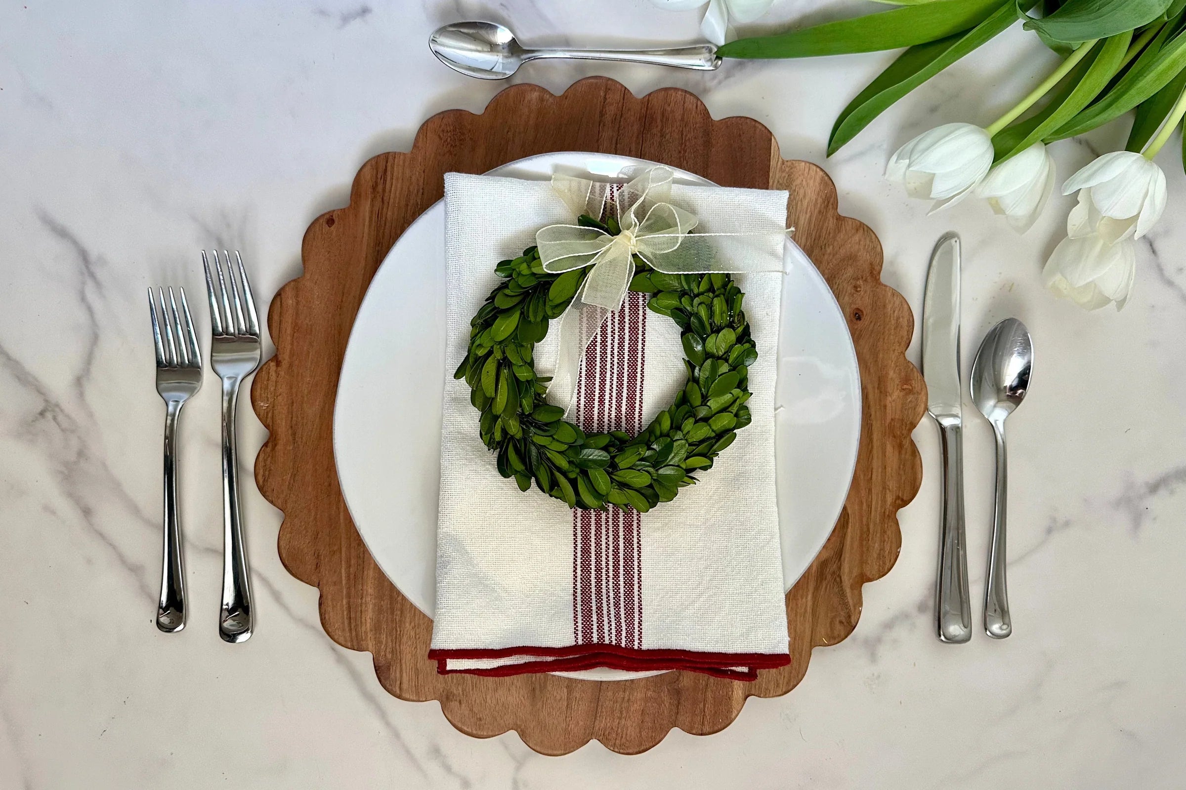 scalloped wooden board