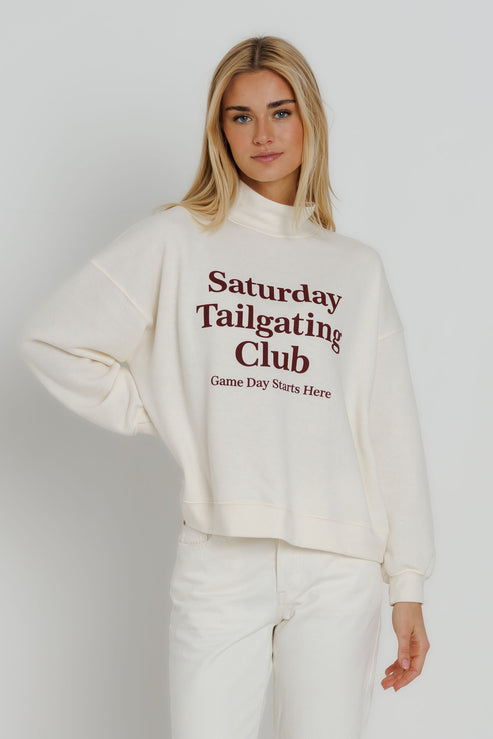 saturday tailgating mockneck