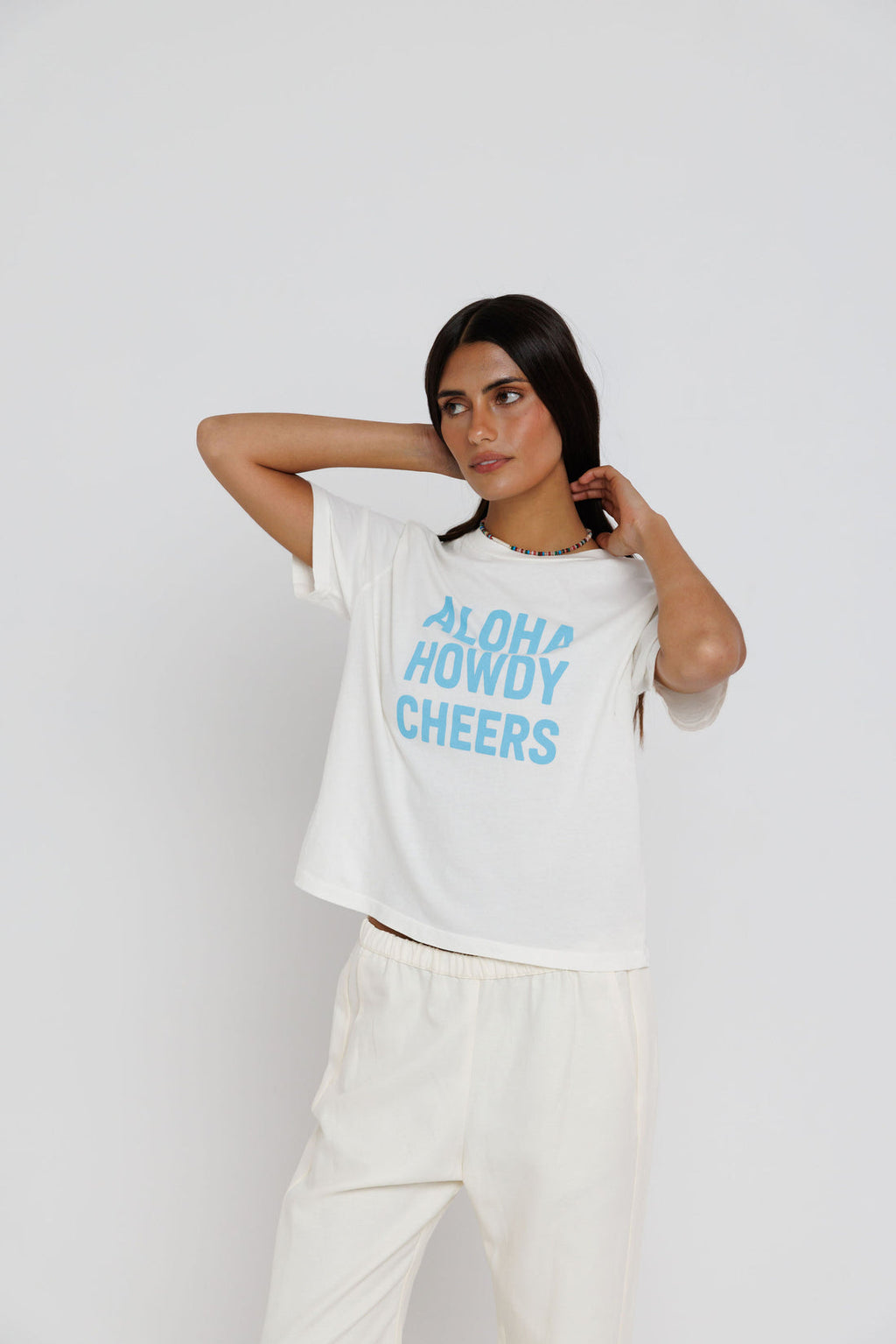 aloha howdy cheers everyday tee