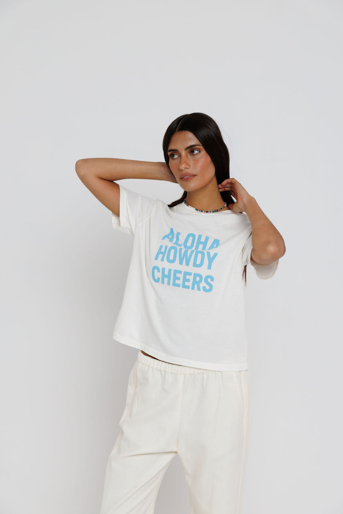 aloha howdy cheers everyday tee