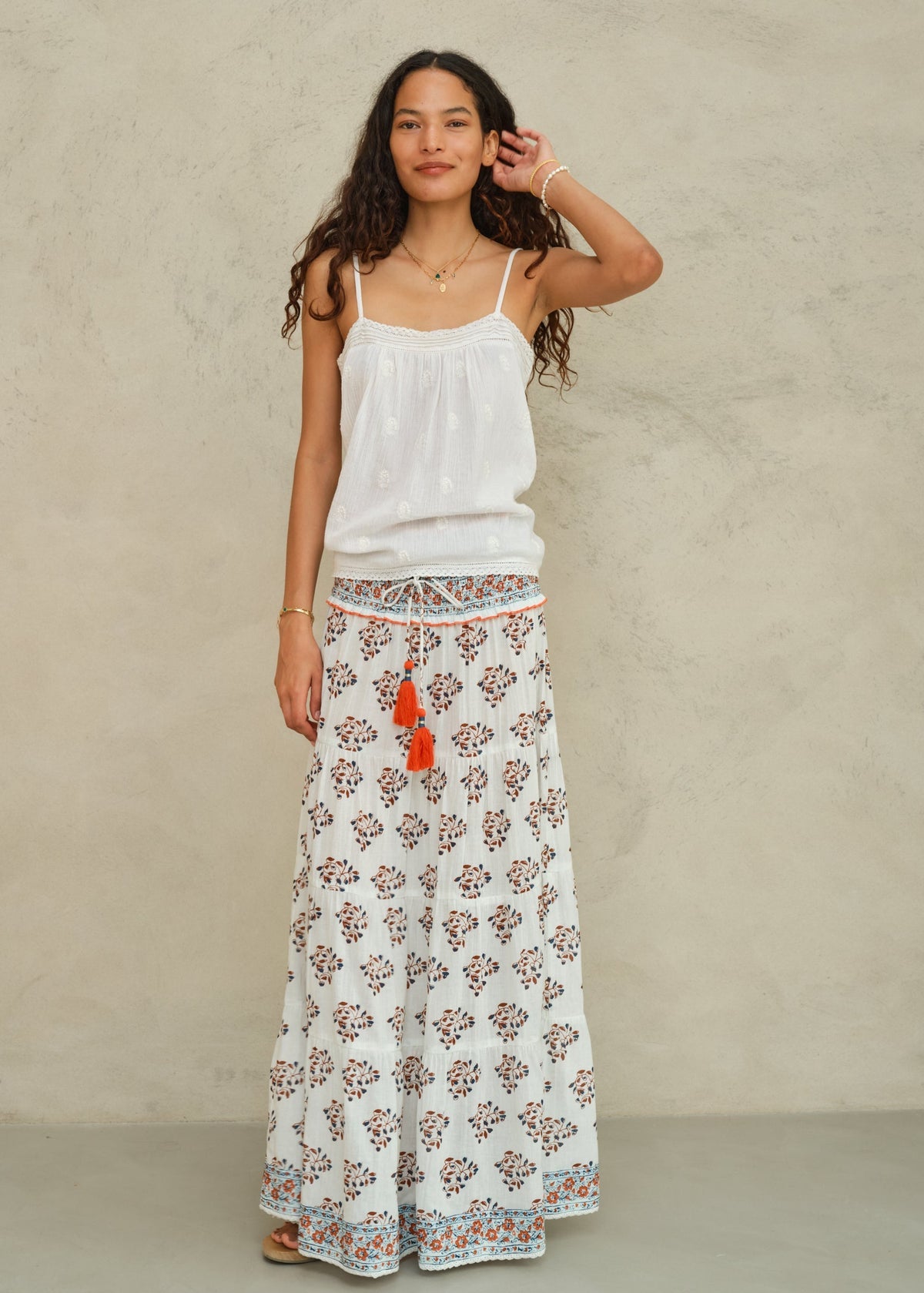 stella print maxi skirt