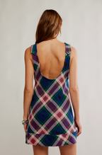 carven plaid mini in berry combo