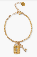 lock & key bracelet in yellow gold
