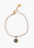 labradorite drop bracelet in pearl