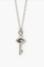 key necklace in silver + labradorite