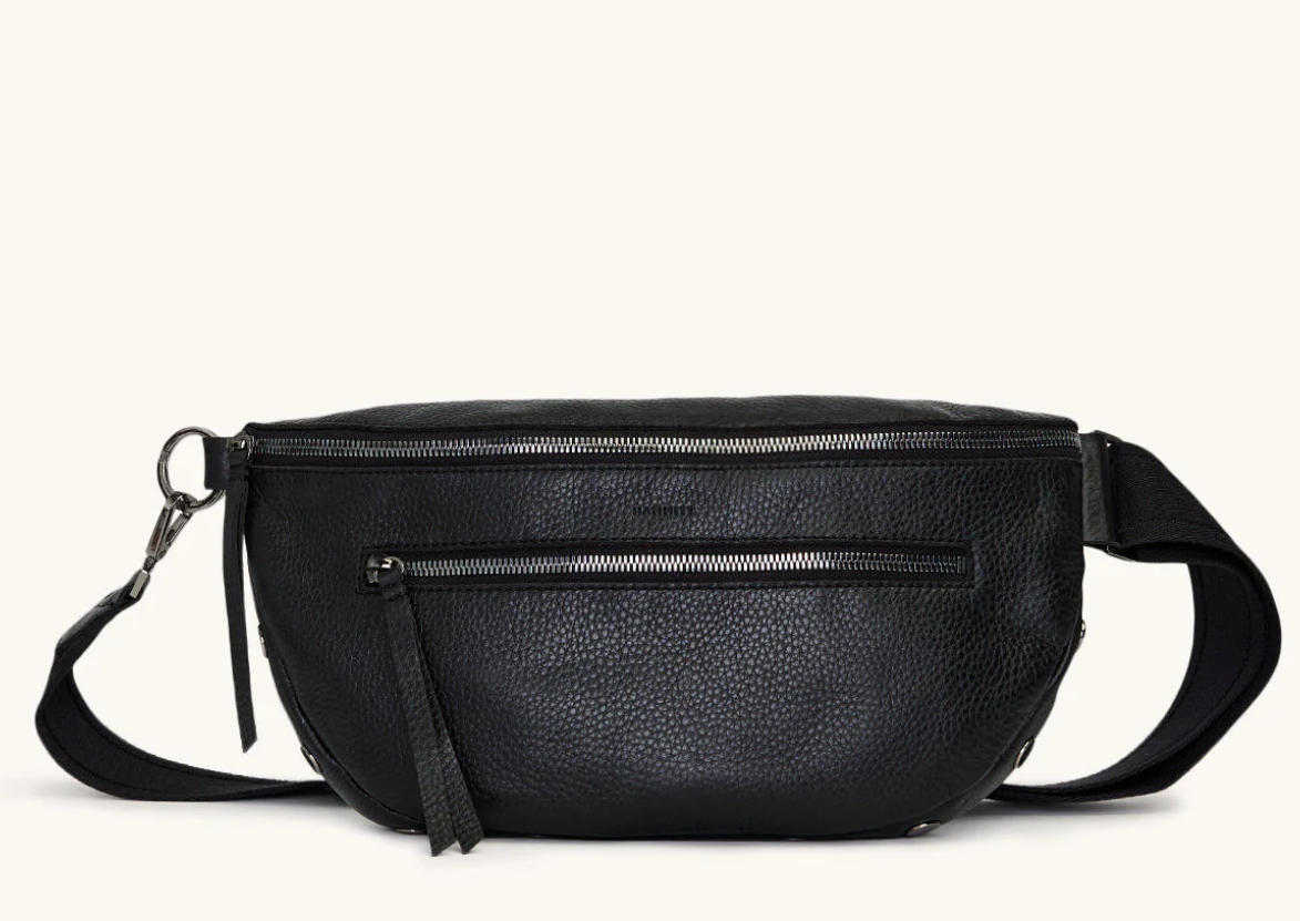 charles crossbody large in black + gunmetal