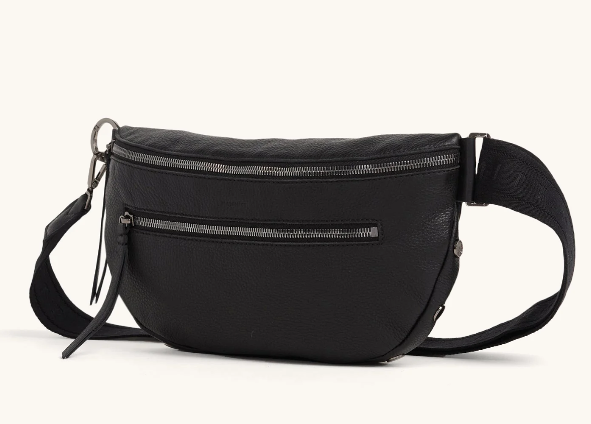 charles crossbody large in black + gunmetal