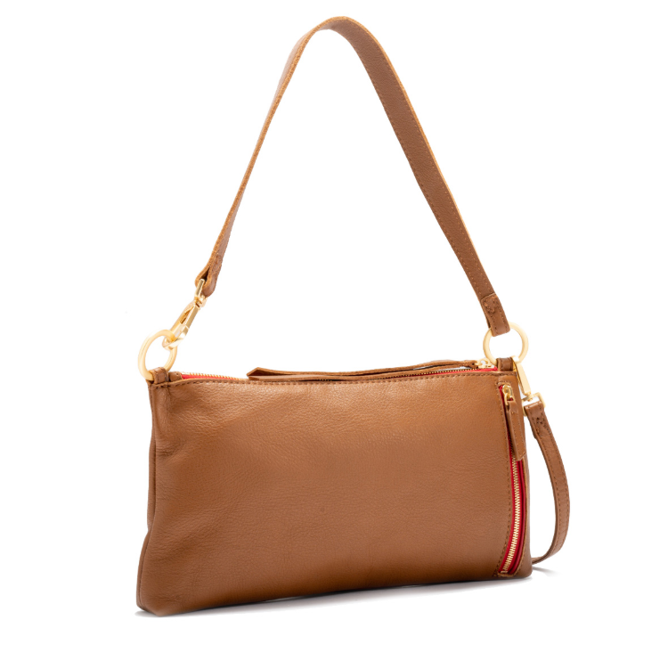 small kyle in mahogany pebble + brushed gold