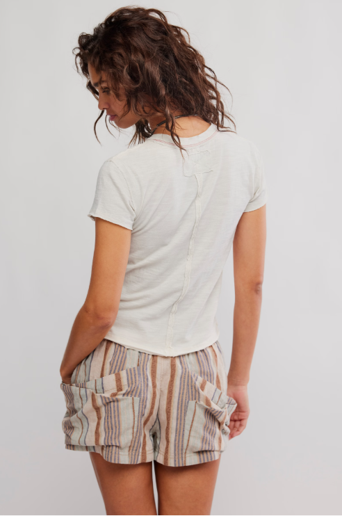 wall flower tee in washed navy combo