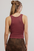 clean slate seamless tank in pomegranate