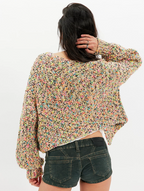 flea market cardi in neon sand