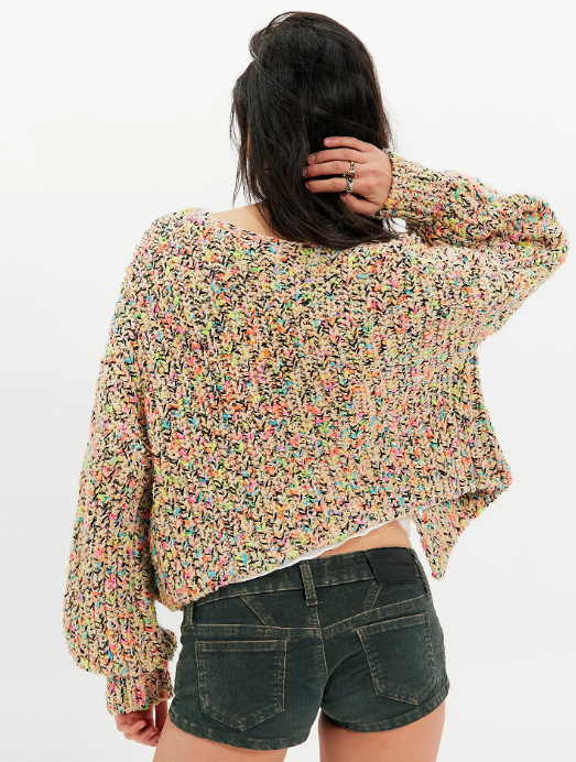 flea market cardi in neon sand
